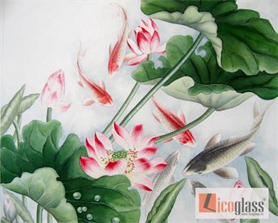 TRANH KÍNH SEN CÁ LCG27