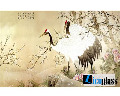 TRANH KÍNH CHIM HẠC LCG10