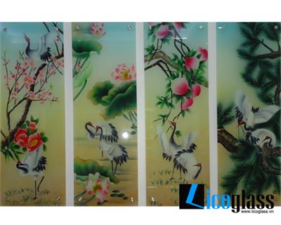 TRANH KÍNH CHIM HẠC LCG07