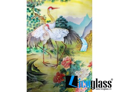 TRANH KÍNH CHIM HẠC LCG06