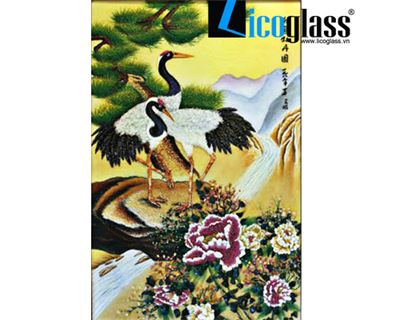 TRANH KÍNH CHIM HẠC LCG01
