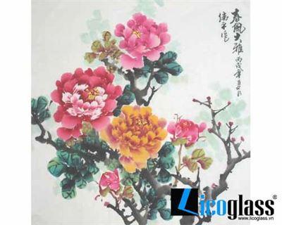 TRANH KÍNH HOA MẪU ĐƠN LCG07
