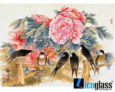 TRANH KÍNH HOA MẪU ĐƠN LCG05