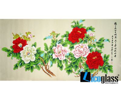 TRANH KÍNH HOA MẪU ĐƠN LCG01