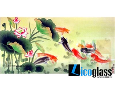 TRANH KÍNH SEN CÁ LCG25