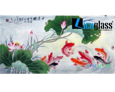 TRANH KÍNH SEN CÁ LCG22