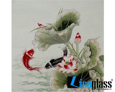 TRANH KÍNH SEN CÁ LCG20