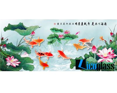 TRANH KÍNH SEN CÁ LCG17