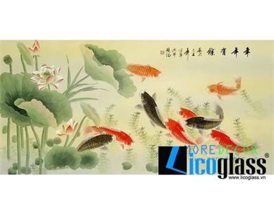 TRANH KÍNH SEN CÁ LCG13