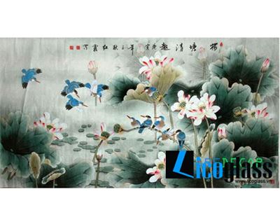 TRANH KÍNH HOA SEN LCG30