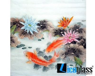 TRANH KÍNH SEN CÁ LCG12