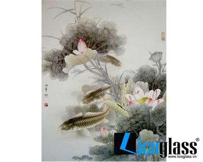 TRANH KÍNH SEN CÁ LCG10