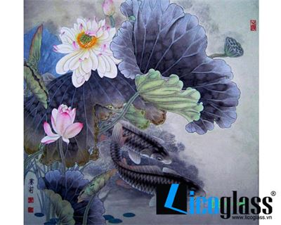 TRANH KÍNH SEN CÁ LCG03