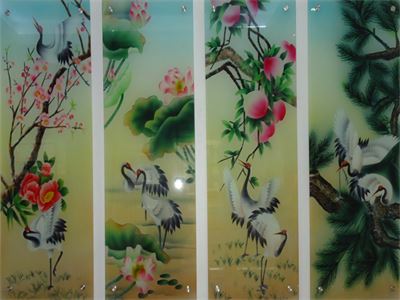 TRANH KÍNH CHIM HẠC 