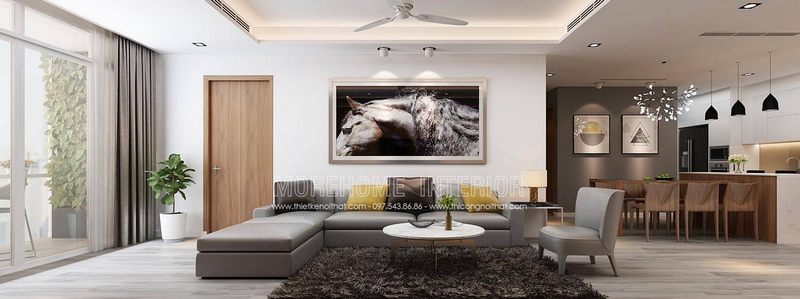 Cửa gỗ Laminate vân gỗ cao cấp chung cư MH03